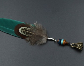 Dreadlock Bead with Feather | Dreadlock Feather | Loc Jewelry | Dreadschmuck