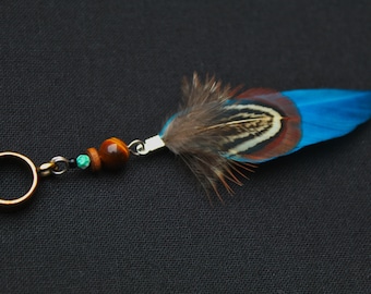Dreadlock Beads with Feather, Dreadlock Feather, Loc Jewelry