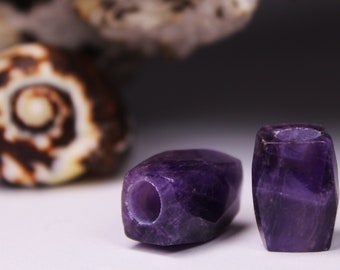 Loc Jewelry | 2 Amethyst Dreadbeads | Hippie Jewelry | Dreadlock Bead Set