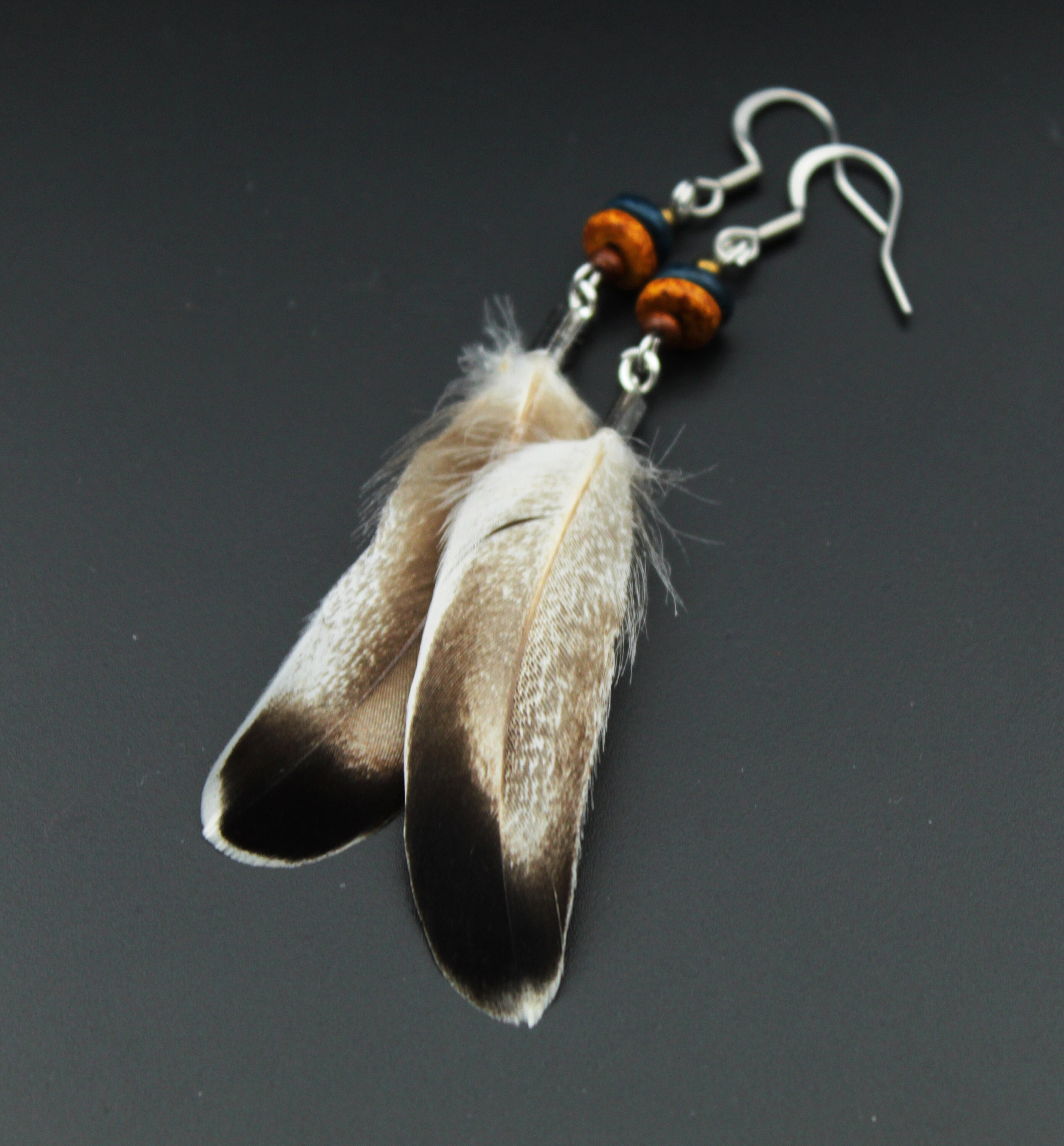 Duck feather earrings deals