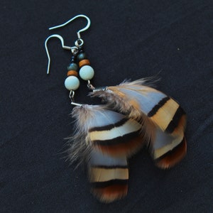Feather Earrings |  Feather Jewelry | Pheasant Feather Earrings | Natural Earrings | Bohemian Earrings | Light Earrings with Feather