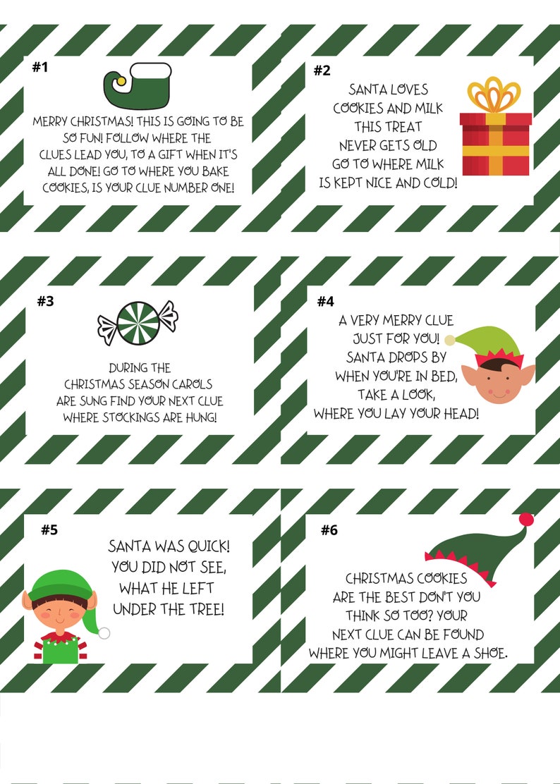 Elf Christmas Scavenger Hunt Elfie Christmas Game Fun at - Etsy