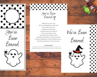 We've Been Boozed, You've Been Boo'd, Booed Halloween Game, Halloween Printable, Boo Printable, Booed Sign and Instructions, Printable