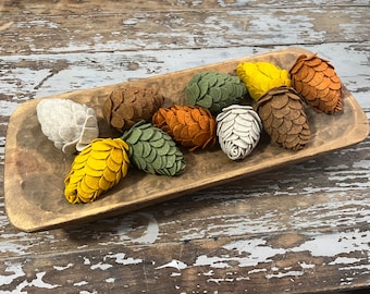 Handmade Felt Pinecones, Autumn Tablescapes, Fall Decor, Nature indoors