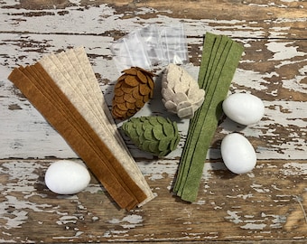 Felt Pinecones Craft Kit, Christmas Tablescapes, Christmas Decor, Nature indoors