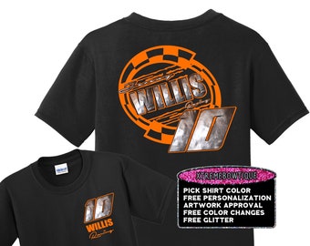 Custom Racing Shirt, Pit Crew, Dirt Track Shirt, Motorcycle Racing, BMX Racing, Go Kart Racing, MotoCross Racing, Drag Racing Teams