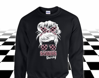 Custom Racing Hoodie, Racing Sweatshirt, Dirt Track Racing Shirts with Team Name and Number, Race Mom, Race Girlfriend, Race Wife