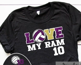 Glitter Volleyball Mom Shirt | Personalized Volleyball Shirts | Volleyball Team Shirt | School Spirit Shirt | Custom Sports Mom Shirt |