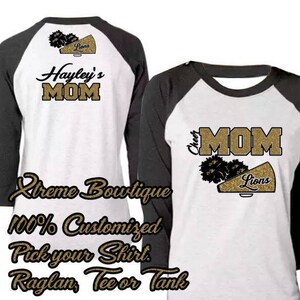 Cheer Mom Shirt, Cheer Shirt, Cheer Raglan, Bling Cheer Mom Shirt, Custom Cheer Mom Shirt, Personalized Cheer Mom Shirt, Cheer Mom Tank