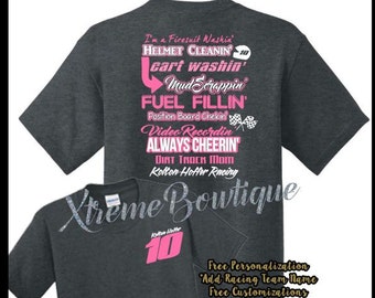 Custom Racing Shirt, Pit Crew Shirt, Dirt Track Shirt, Motorcycle Racing, BMX Racing, Go Kart Racing, MotoCross Racing, Drag Racing Teams