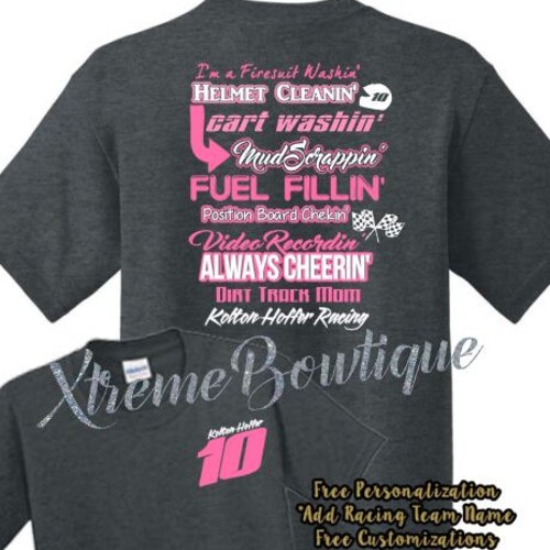 Custom Racing Shirt Pit Crew Shirt Dirt Track Shirt Etsy