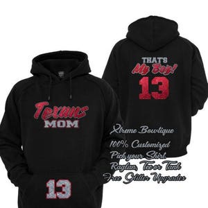 Personalized Football Mom Hoodie, Friday Night Lights, Game Day Shirt, Cute Football Shirts, High School Football Shirts