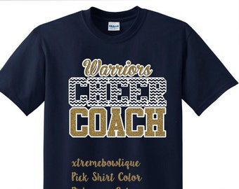 Camiseta de entrenador de porristas, camiseta de entrenador personalizable, camiseta de entrenador de porristas, camiseta de entrenador de gimnasia, camiseta de entrenador de porristas con brillo, regalo de entrenador de porristas