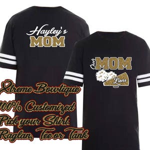 Cheer Shirt, Cheer Mom Shirt, Cheer Football Jersey, Bling Cheer Mom Shirt, Custom Cheer Mom Shirt, Personalized Cheer Mom Shirt
