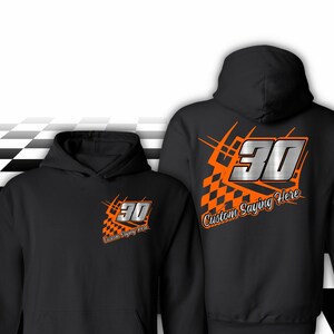 Racing Wife Handler Sherpa Jacket – Premium Heavyweight Pit Crew Hoodie Orange main image 1