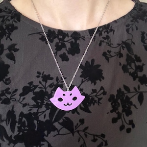 Roxy Purple Cat Metal Necklace