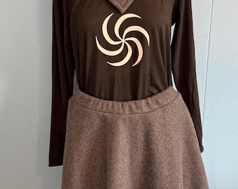 Fleece Jade Godtier Hood Shirt Skirt Outfit