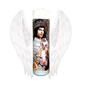 Saint of the Queens with his cat Prayer Candle - Find Me Somebody to Love