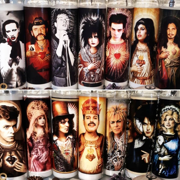 Pop Culture vinyl STICKER ONLY, Iconic Musical Legends, Rock, Grunge, New Wave, Goth, Depeche Mode, Robert Smith, etc., water bottle, candle