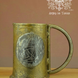 Beer triquetra triskel tankard Mug stein,,triskel,celtic,mug,beer, beverage, vicking,larp,rune,drink,wrought iron, stein,triquetra image 2