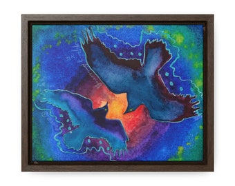 Helen Simeonoff Raven - "The Kiss II" Gallery Canvas Wraps, Horizontal Frame