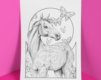 Download Horse Coloring Pages Etsy