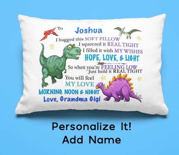 Girls Toddler NEW Personalized Dinosaur T-Rex Pillowcase Boys Standard Kids 
