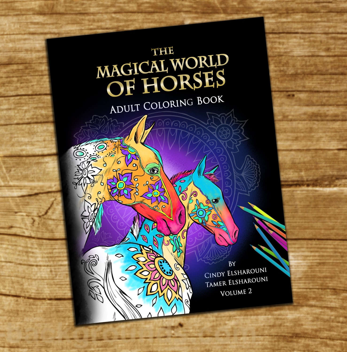 Download Adult Coloring Book Horses 40 Beautifully Drawn Coloring Etsy