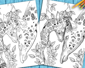 animal color book adult coloring book page from coloring book etsy