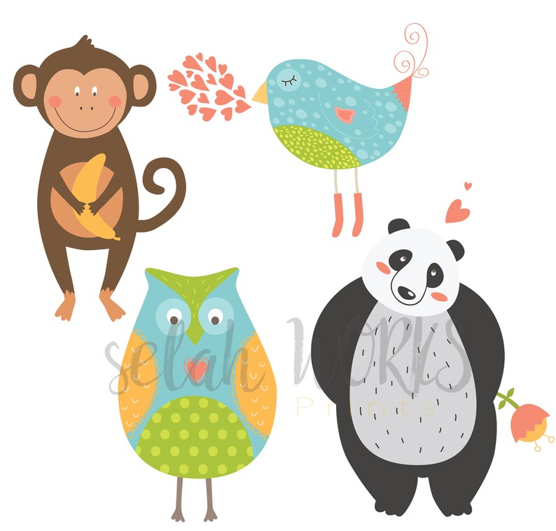 Download 28 Watercolor Animals Baby Digital Instant Download Clipart Vintage Png Svg Files Woodland Safari Jungle Animal Cartoon Crafts Print Sale Clip Art Art Collectibles Vermontorganics Com