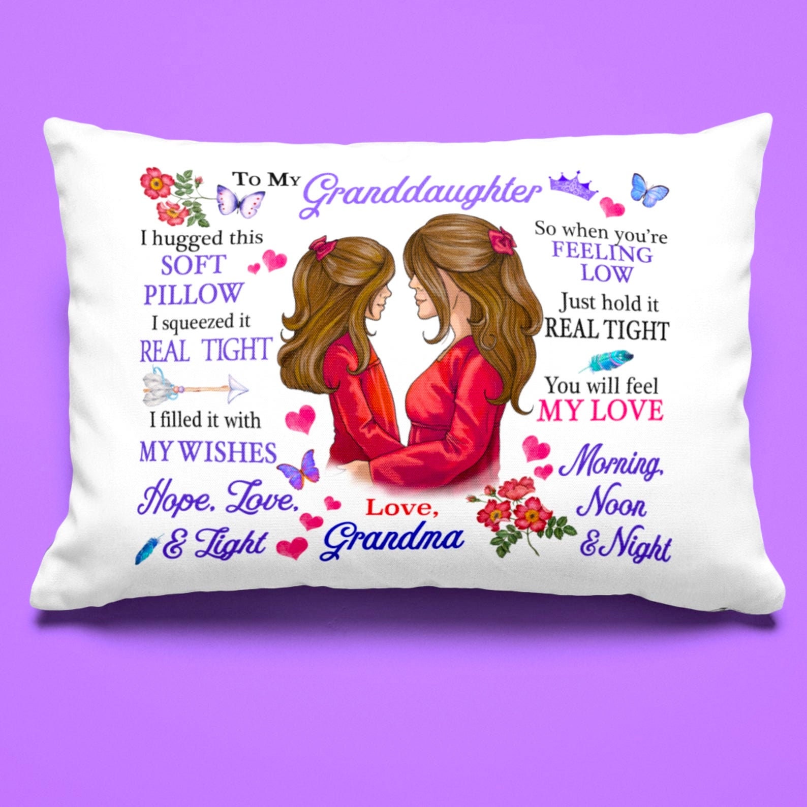 To My Granddaughter Pillowcase Gift From Grandma Pillow Case Etsy