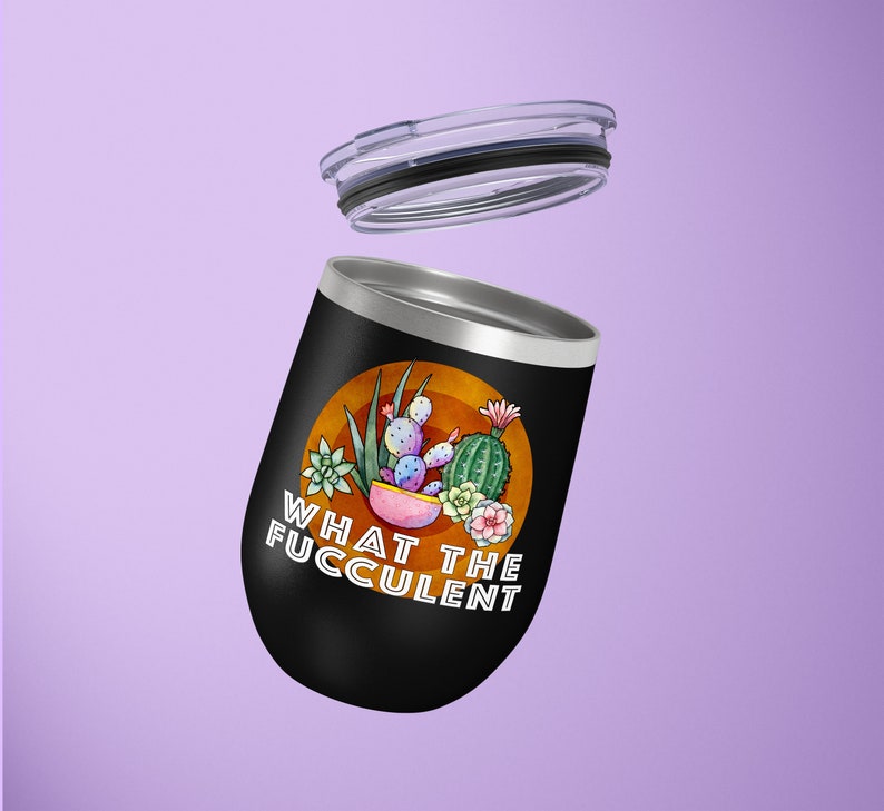 Plant Lady Lover Gift Tumbler Glass Wine Succulent What The Fucculent For Birthday What The Fucculent For Mom Sister Friend Aunt