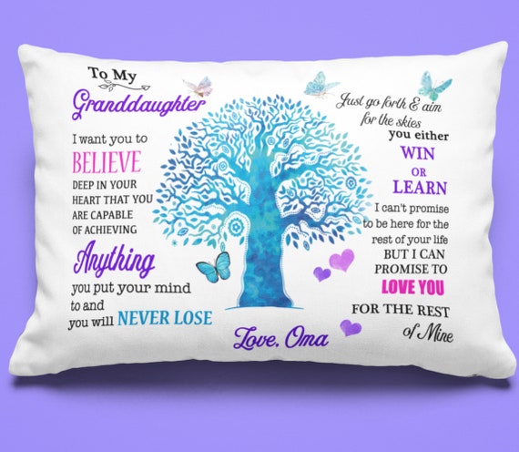 Gift for My Granddaughter Tree Pillowcase Gift From Oma | Etsy