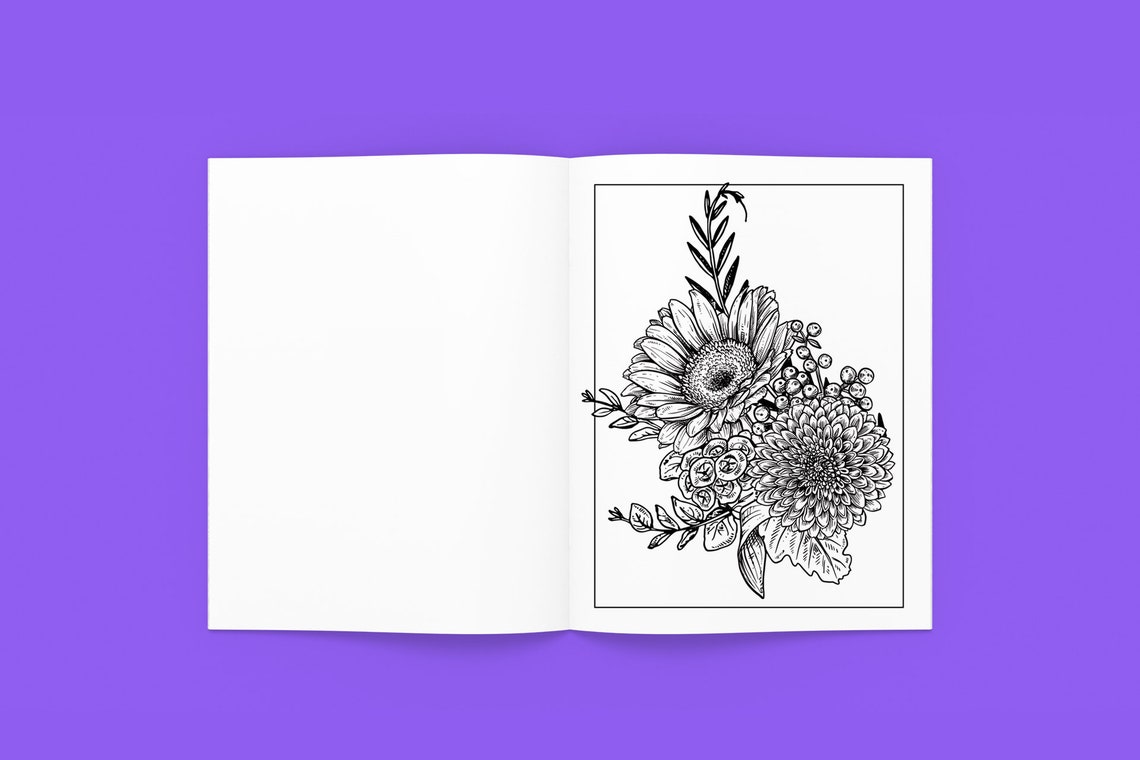 Coloring Pages Printable Plants Flowers Paisley Designs Adult Etsy