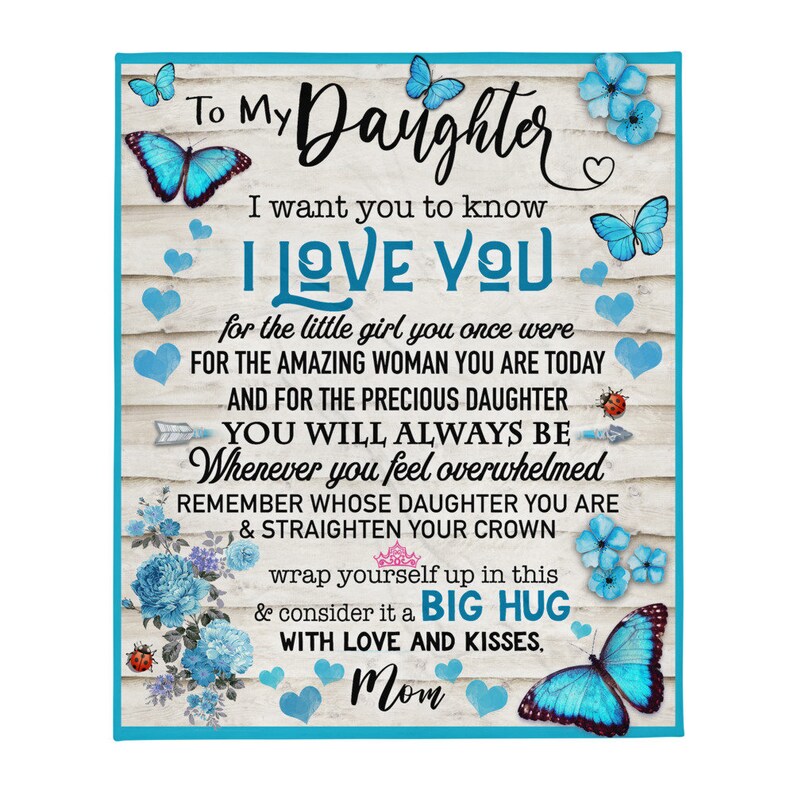 Daughter Quote Throw Blanket From Mom Weighted Adult Child Etsy