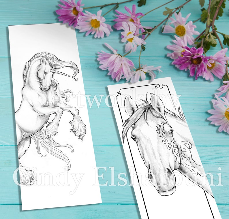 Instant Download Bookmark Coloring Horse Designs Printable - Etsy Canada