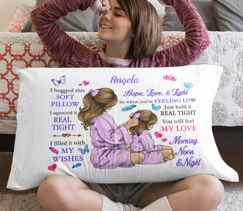 Personalized Custom Pillowcase Gift Mom Daughter Pillow Case Etsy