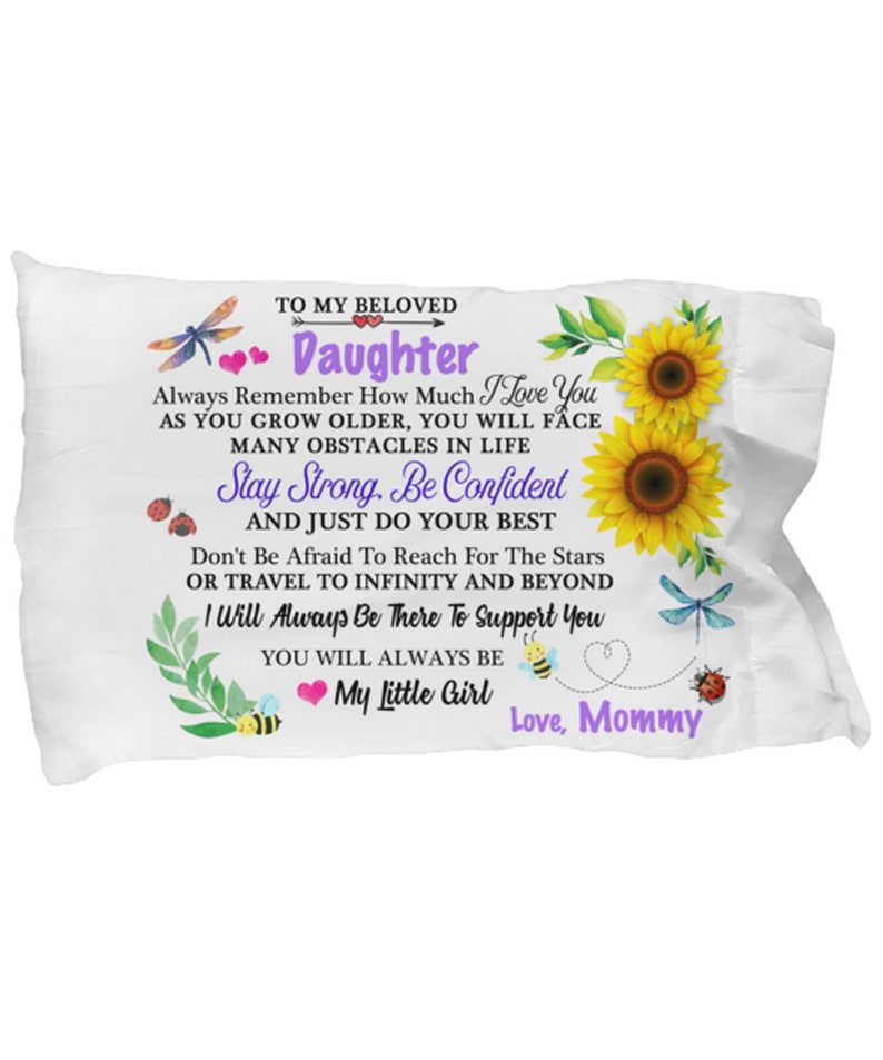 To My Daughter Pillowcase Gift From Mom Mommy Mother Birthday Etsy