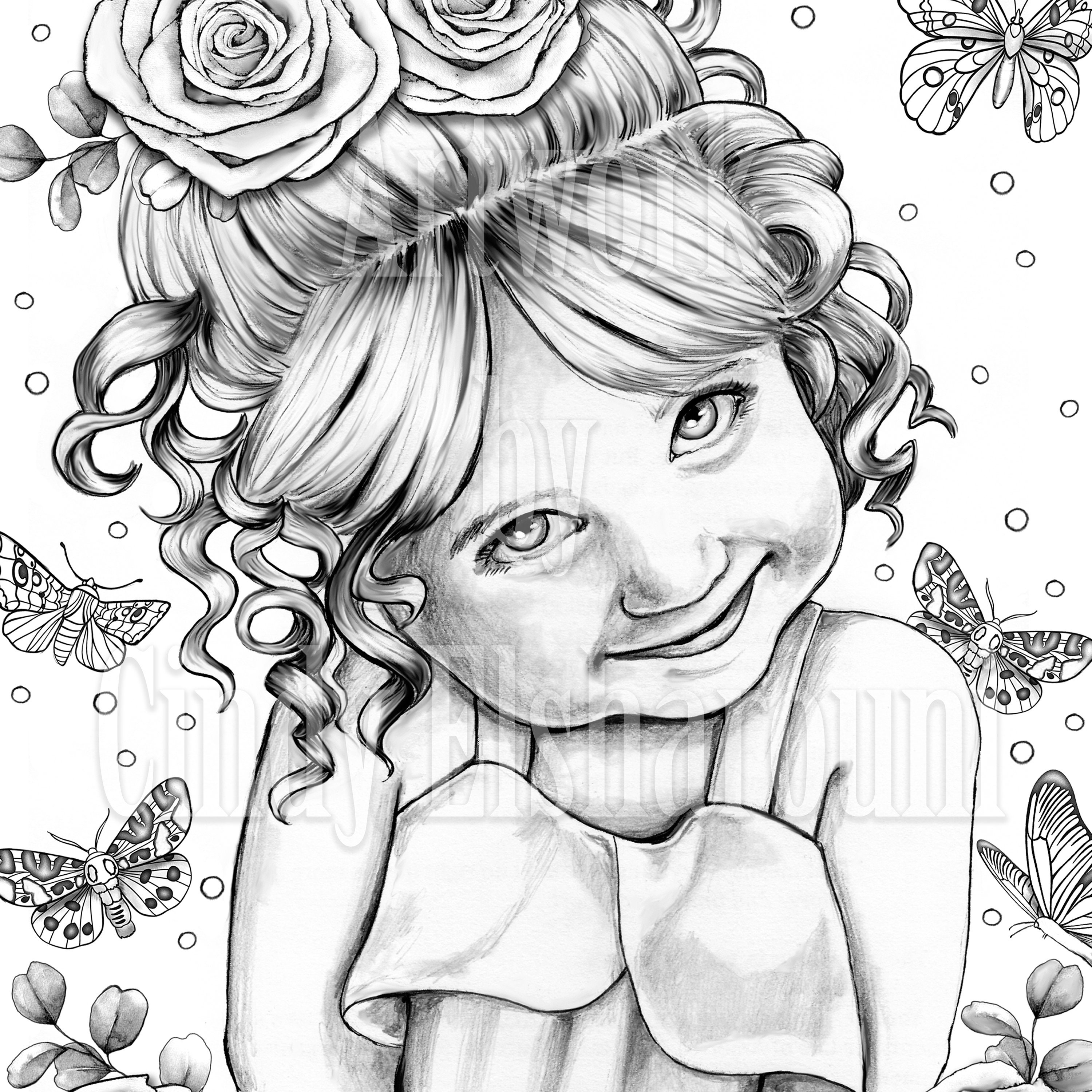 Coloring Page Of Girl Face Realistic - Coloring Pages