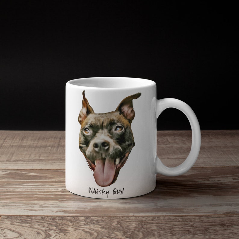 Custom Pet Portrait Mug Dog Pet Coffee Mug Cup Personalized Etsy
