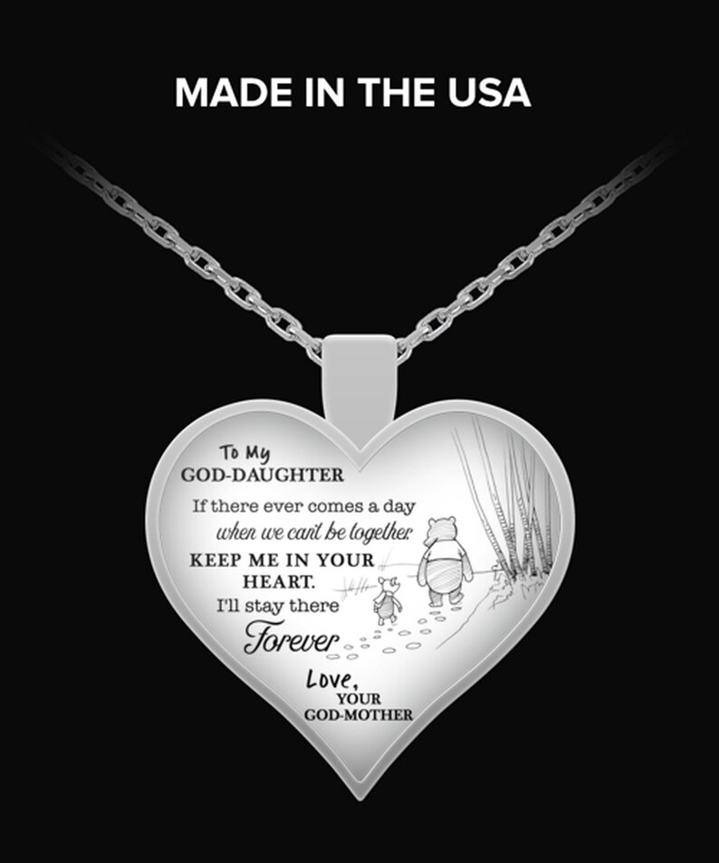 Goddaughter Necklace Heart Pendant Gift From Godmother Etsy