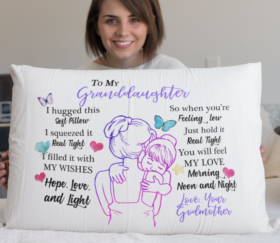 To My Granddaughter Pillowcase Gift From Godmother Grandchild | Etsy