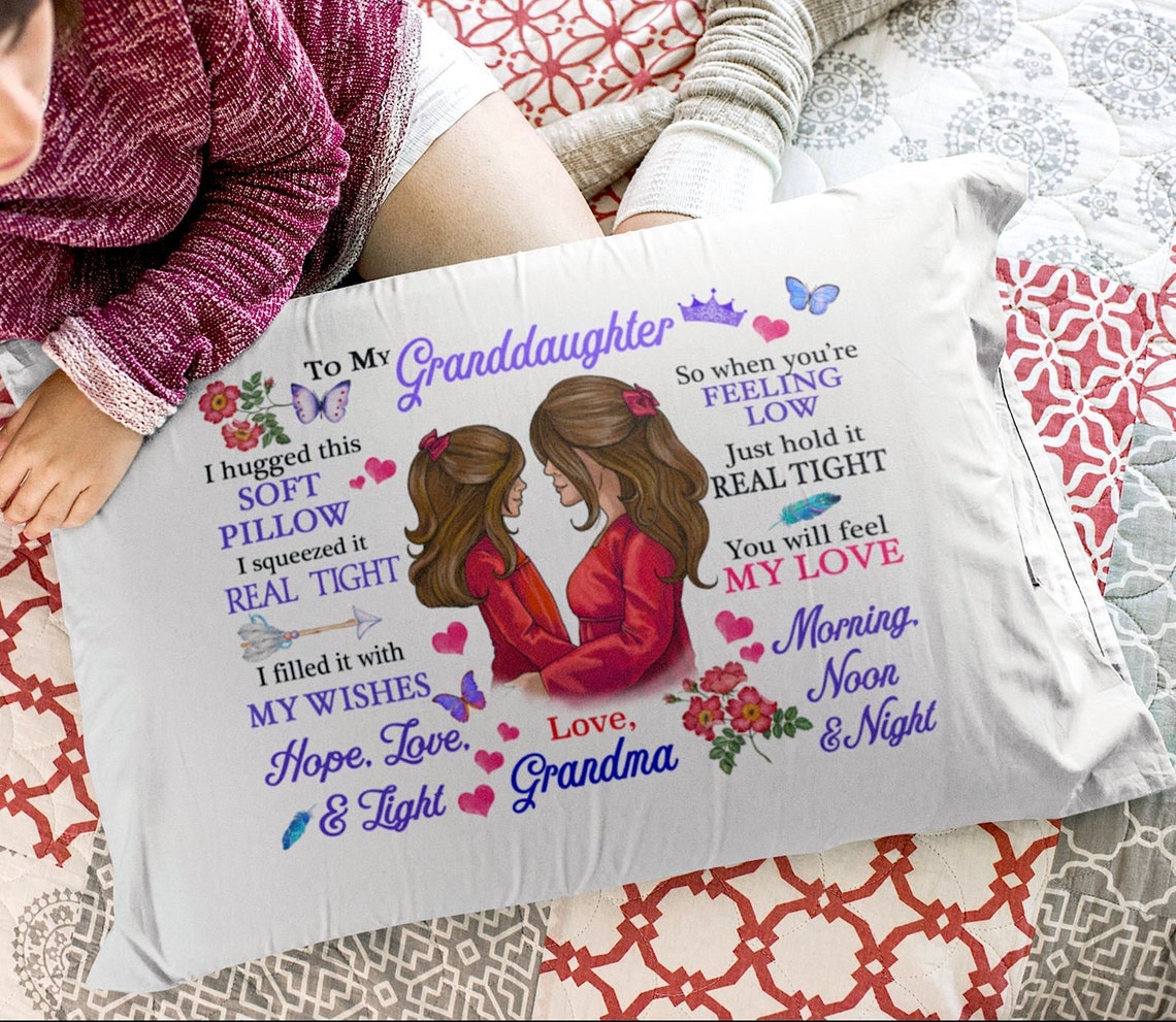 To My Granddaughter Pillowcase Gift From Grandma Pillow Case Etsy