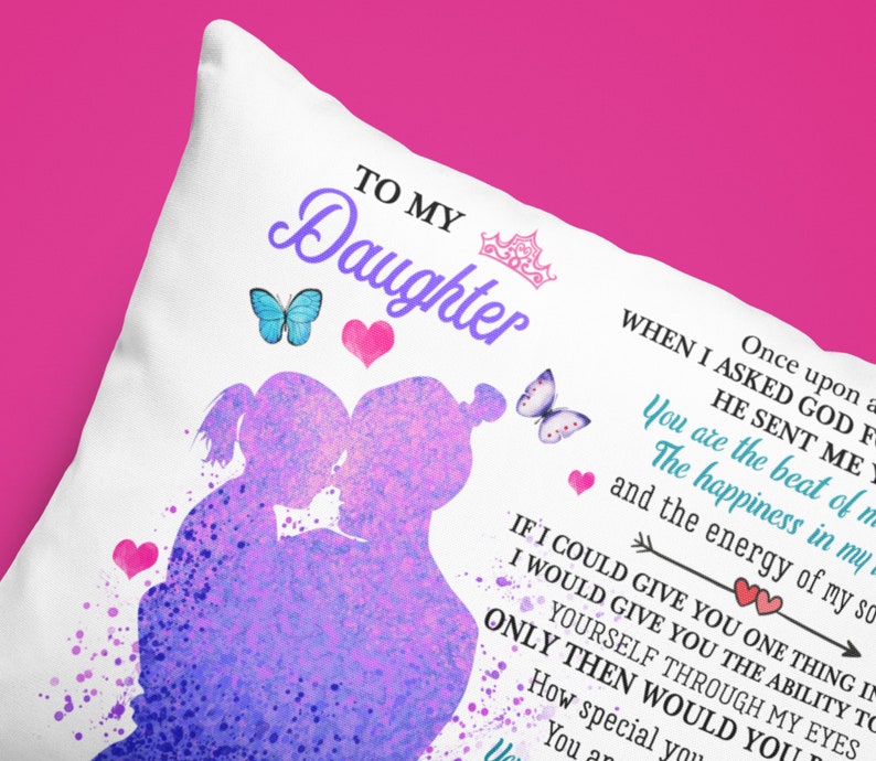 To My Daughter Pillowcase Gift From Mom Mommy Parents Mother Etsy