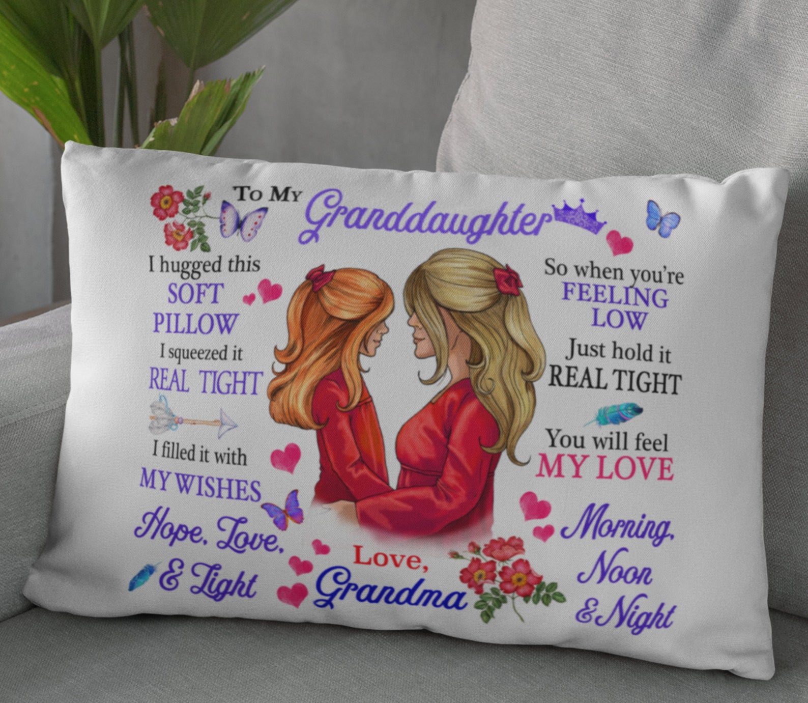 To My Granddaughter Pillowcase Gift From Grandma Pillow Case Etsy