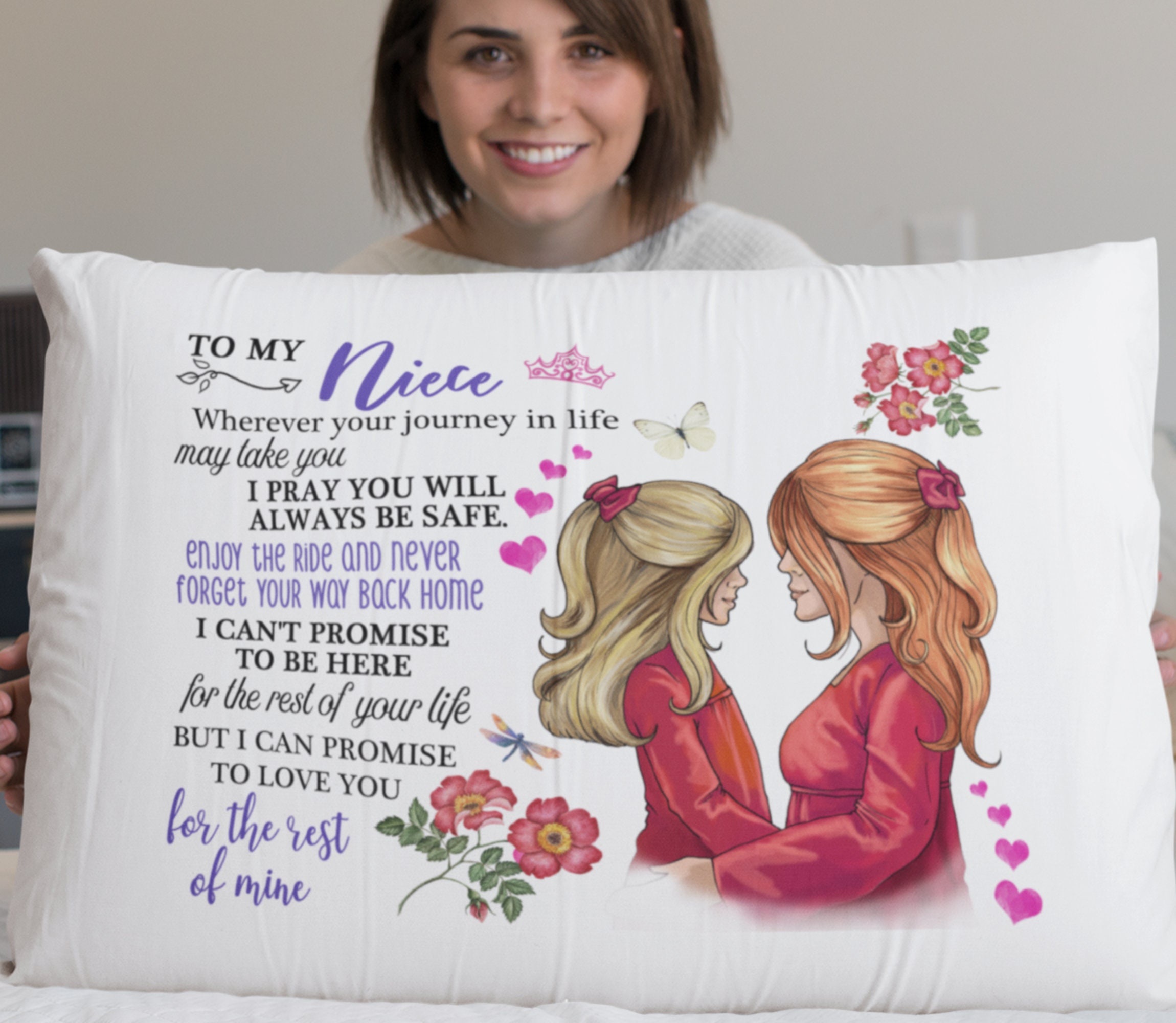 Aunt Niece Pillowcase Gift Pillow Case Home Decor For Birthday Etsy