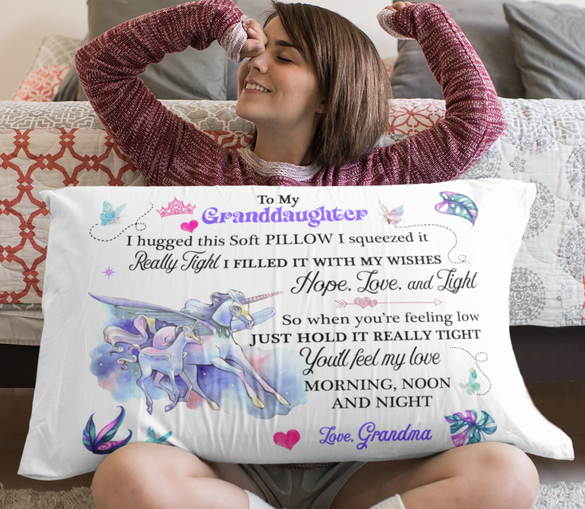 Bedding Sheets & Pillowcases Gift Granddaughter Pegasus Unicorn