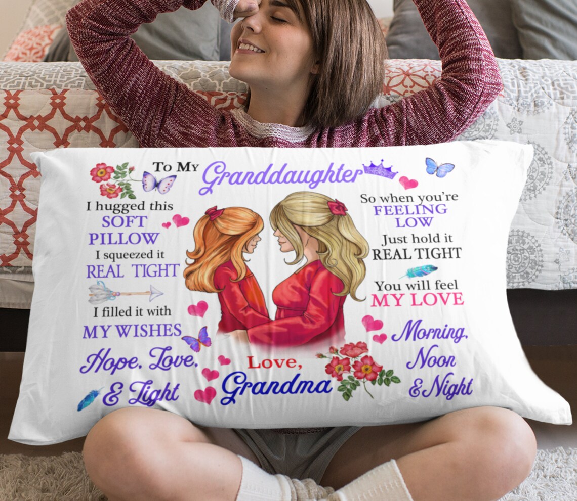 To My Granddaughter Pillowcase Gift From Grandma Pillow Case Etsy