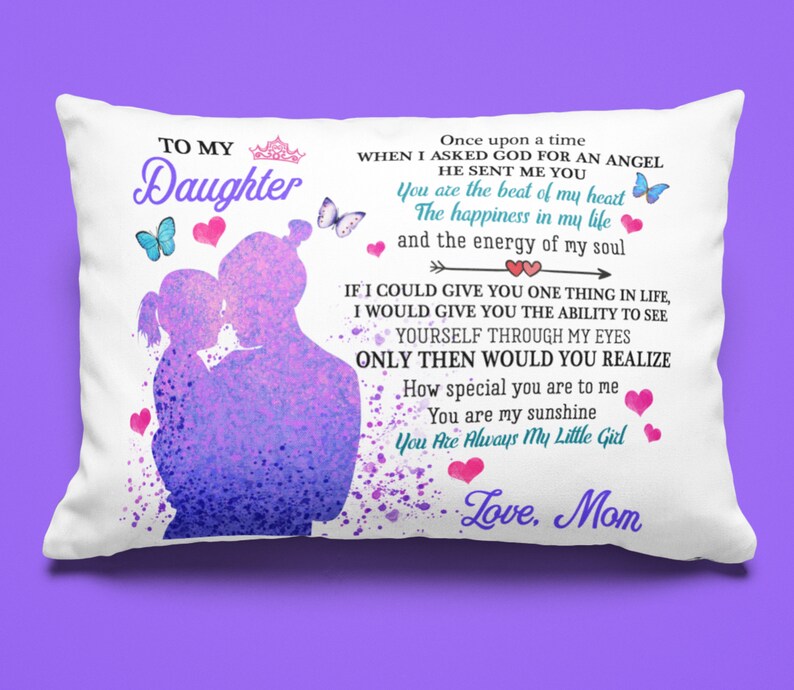 To My Daughter Pillowcase Gift From Mom Mommy Parents Mother Etsy