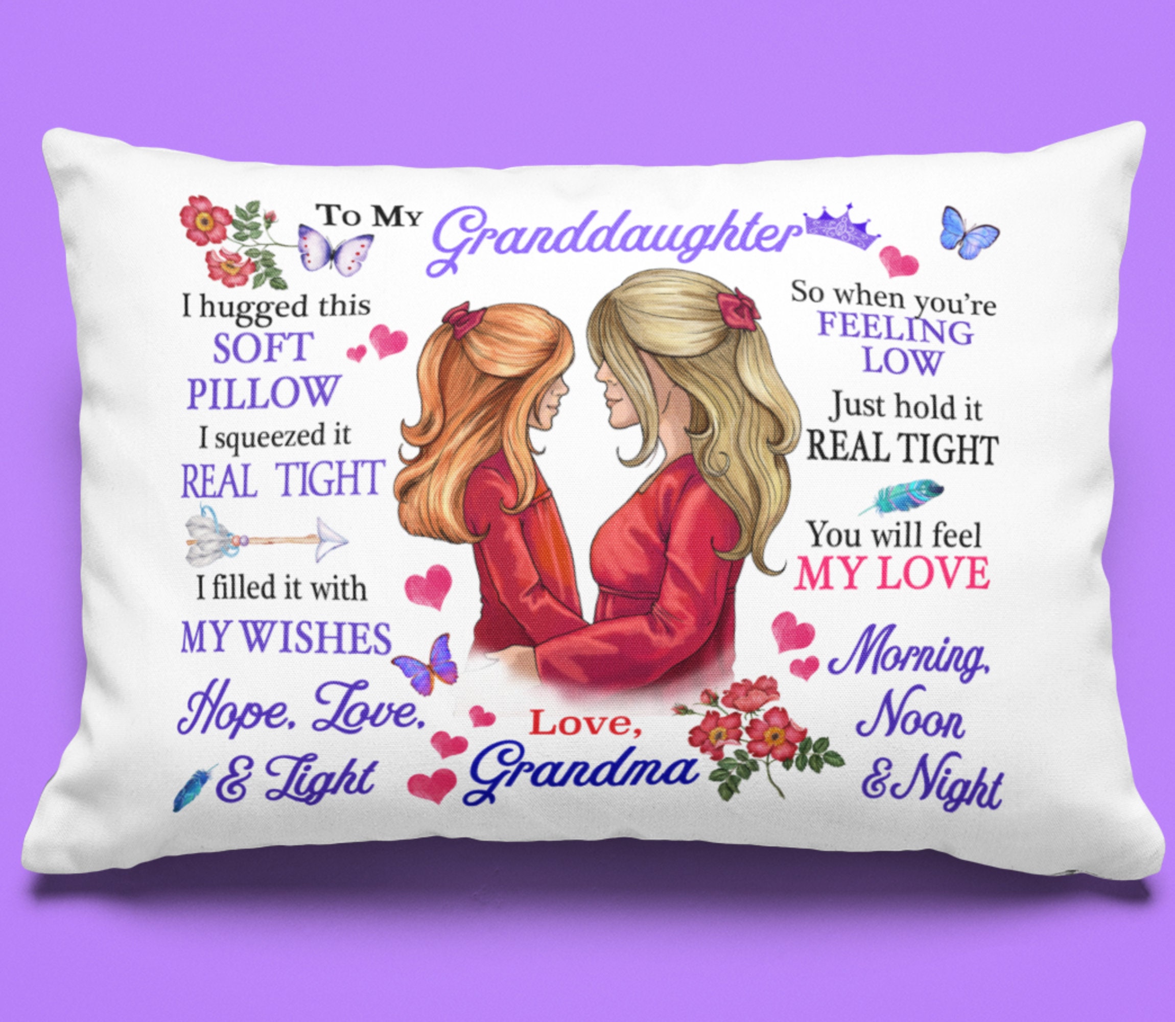 To My Granddaughter Pillowcase Gift From Grandma Pillow Case Etsy